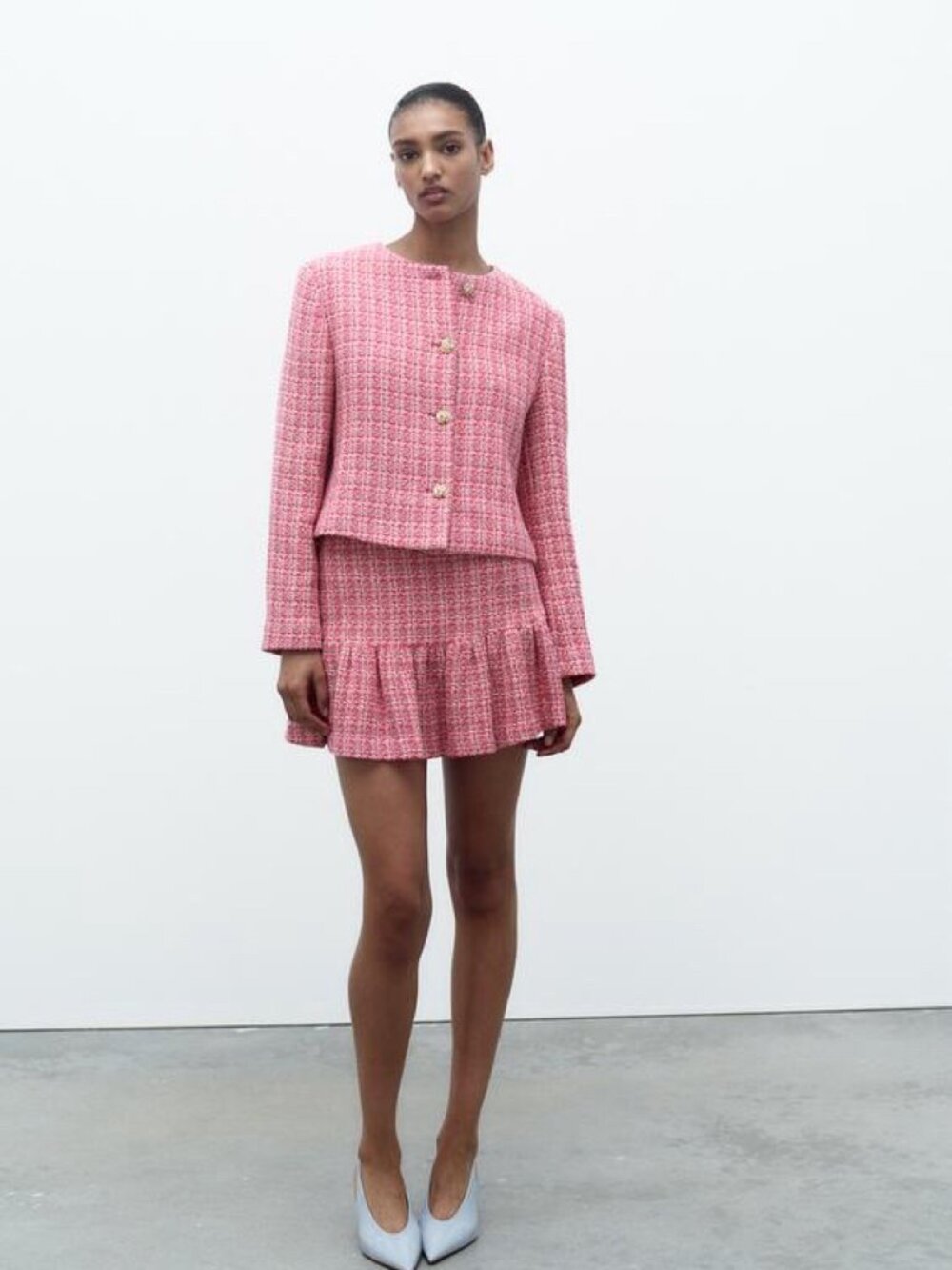 Zara Pink Blazer with Gold Buttons